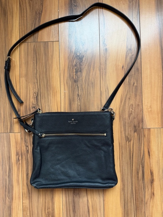 kate spade Handbags - kate spade Black Leather Crossbody with Gold Hardware